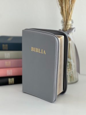 Biblie medie 052 ALBASTRU DESCHIS cu fermoar