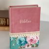 Biblie handmade  053 - floral verde si roz