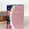 Biblie handmade  053 - floral roz si bleumarin