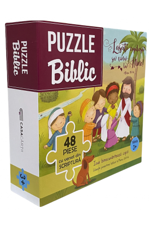 puzzle_isus_binecuvanteaza_copiii_1 Puzzle 48 de piese - Isus binecuvântează copiii