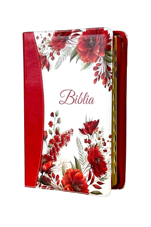 rosu Biblia - 076 ZTI - format mare - roșu floral