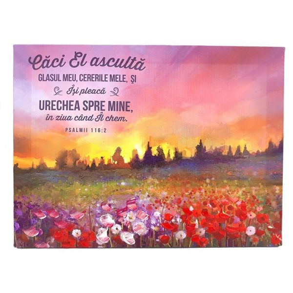 Tablou cu peisaj și verset (70 cm)
