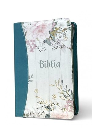 turcoaz Biblia - 076 ZTI - format mare - turcoaz floral