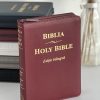 Biblie bilingvă româna-engleză medie vișinie