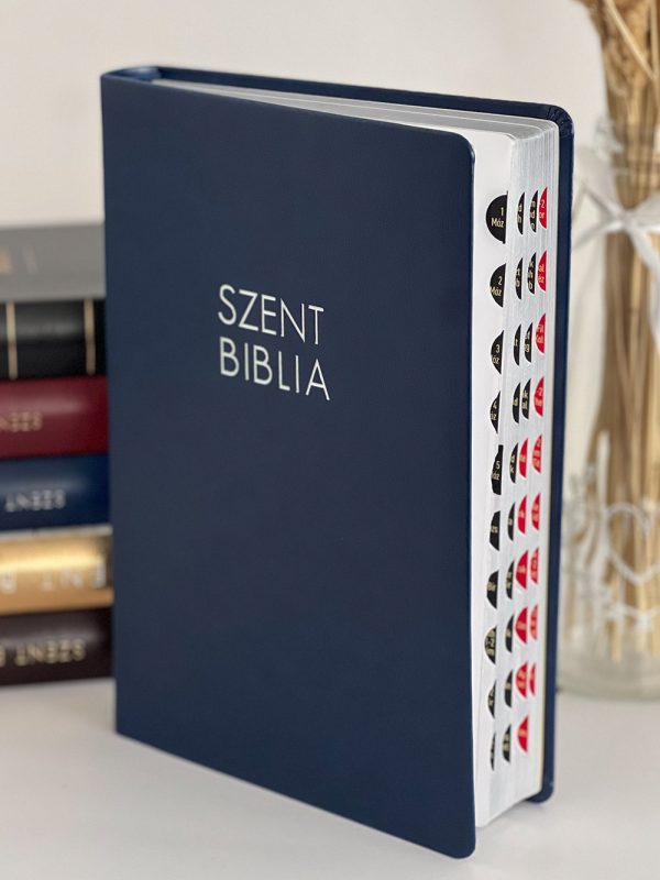 077- albastra Szent Biblia - Biblie mare maghiară albastră