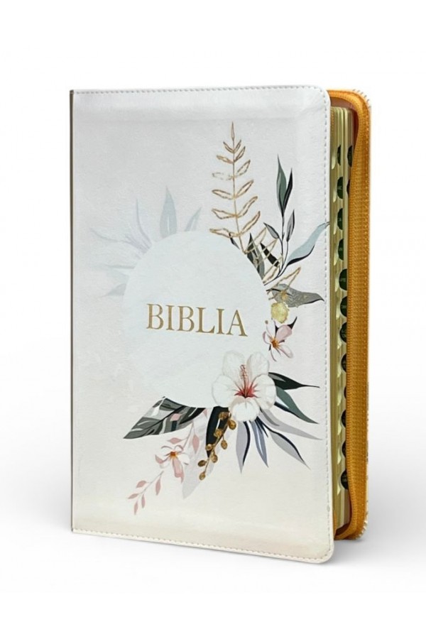 biblia-076-zti-alb-auriu-floral_02 Biblia - 076 ZTI - format mare - alb auriu floral